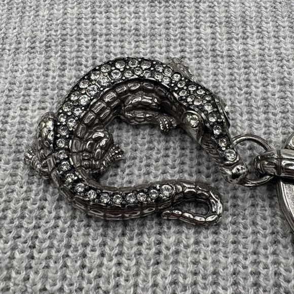 Brighton Rhinestone Alligator Keychain Silver Tone - Picture 2 of 3